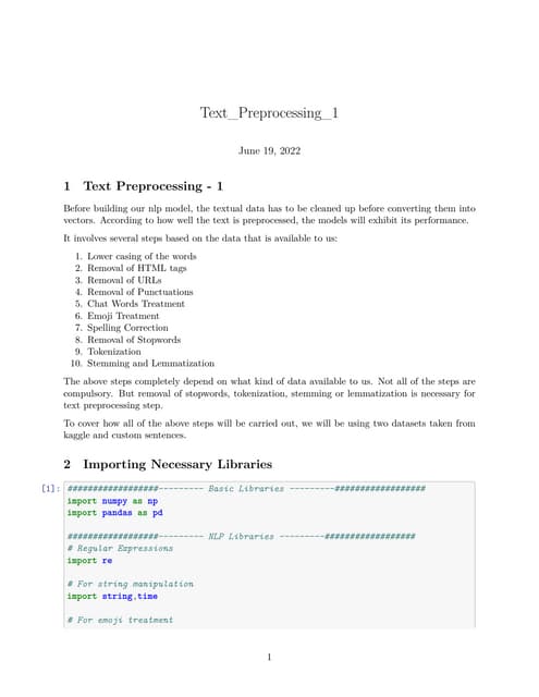 Text Preprocessing - 1