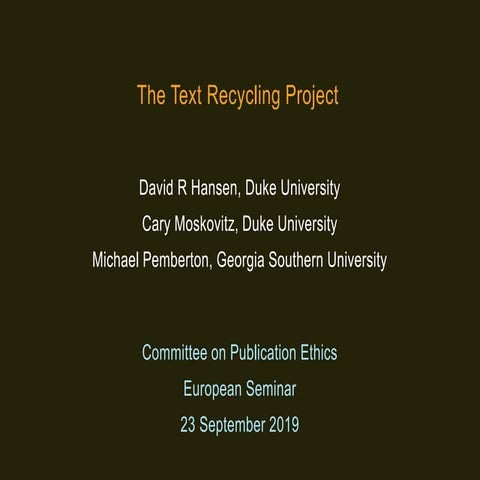Text recycling research project 