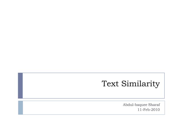 Text Similarity