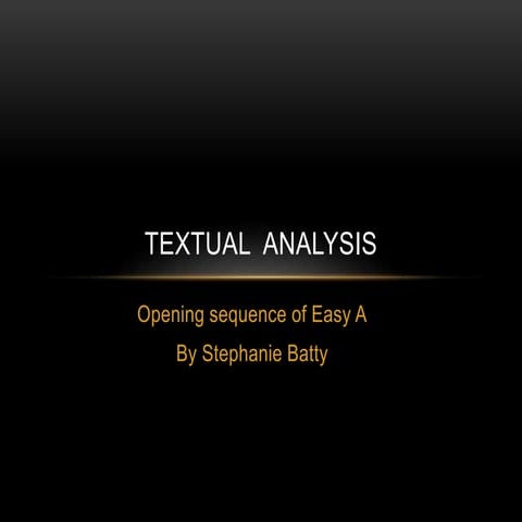 Textual analysis of Easy A