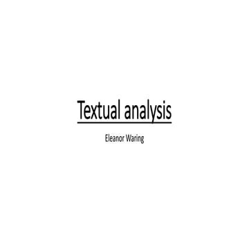 Textual Analysis