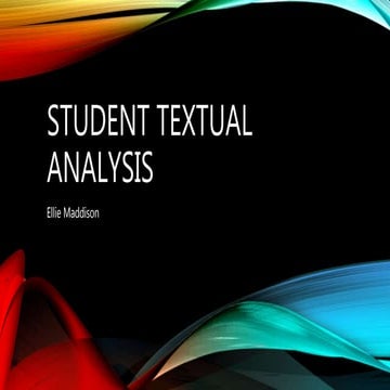 Student Textual Analysis