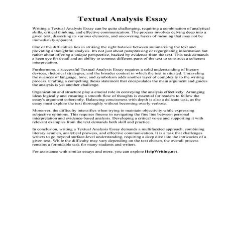 Textual Analysis Essay