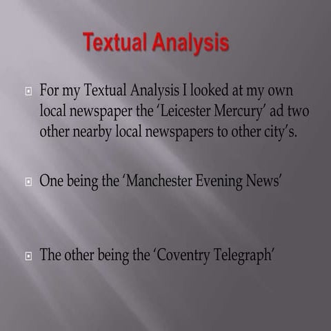 Textual analysis newspapers