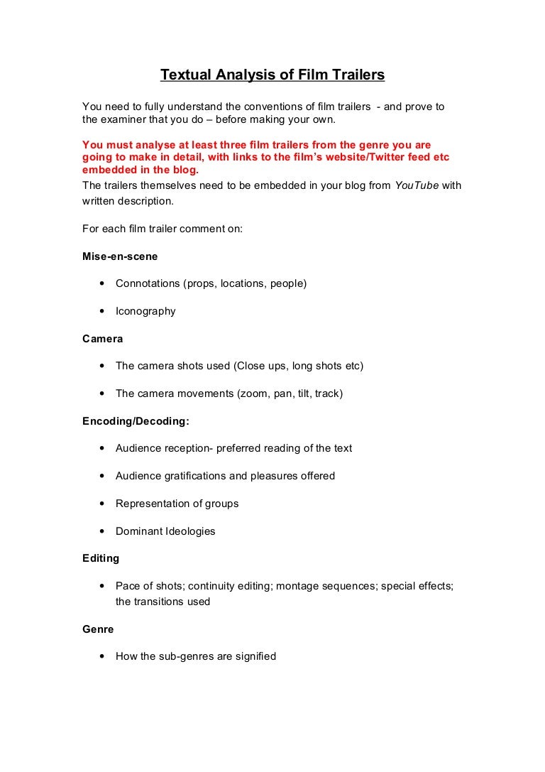 Film Textual Analysis Example | How to Analyse Movies #2: Signs, Codes ...