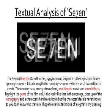 Textual Analysis of 'Se7en'
