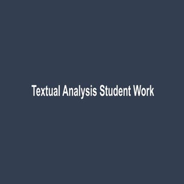 Textual analysis of student work