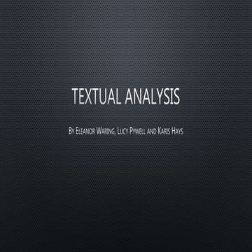 Textual Analysis 