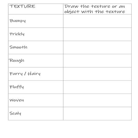 Texture  worksheet