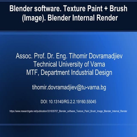 DrTAD Blender software. Texture Paint + Brush (Image). Blender Internal Render