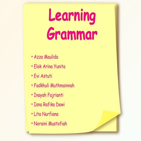 Learning grammar 