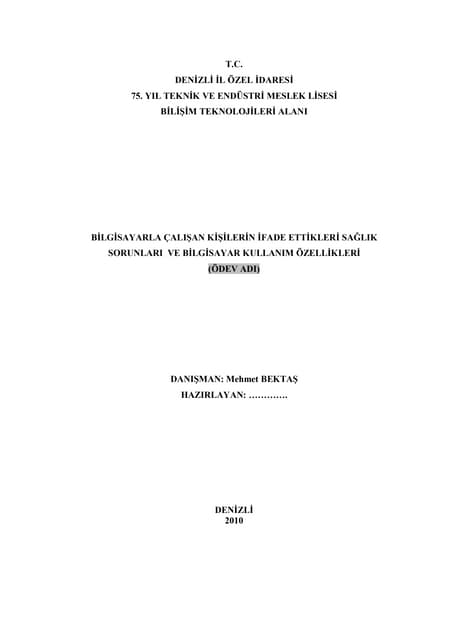 tez yazım apa stili kapak