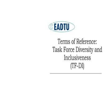 Task Force Diversity and Inclusion PLA 22 October 2021 outline