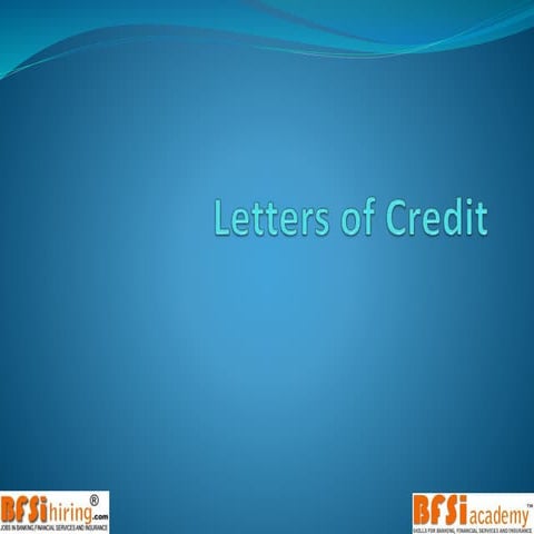 Trade Finance :  Letter of credit