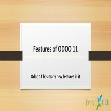  FEATURES OF ODOO 11