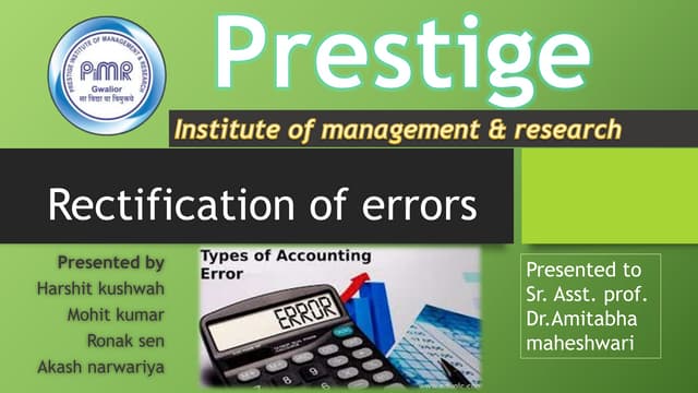 Rectification of errors 