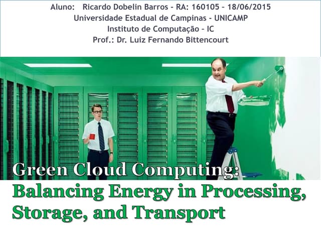 Apresentação IC - UNICAMP - Computação Distribuída - Cloud Computing