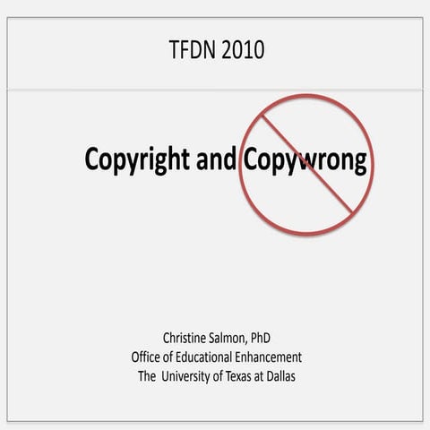 TFDN 2010 Copyright and copywrong