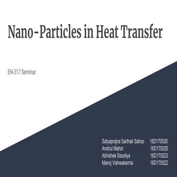 Nanoparticles in heat transfer applications