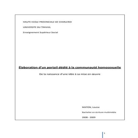 TFE elaboration d'un portail dédié à la communauté homosexuele