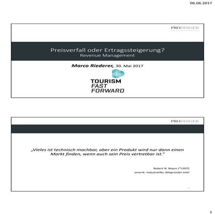 TFF 2017 - Preisverfall oder Ertragssteigerung? Revenue Management