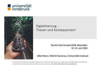 TFF2018 - Vortrag: Prof. Mike Peters, Universität Innsbruck – „Digital Touris...