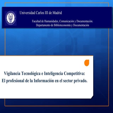 VT & IC: el profesional de la información en el sector privado.