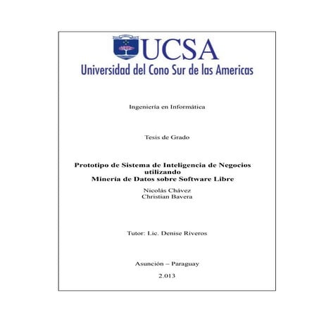 Tesis Prototipo de Sistema de Inteligencia de Negocios 