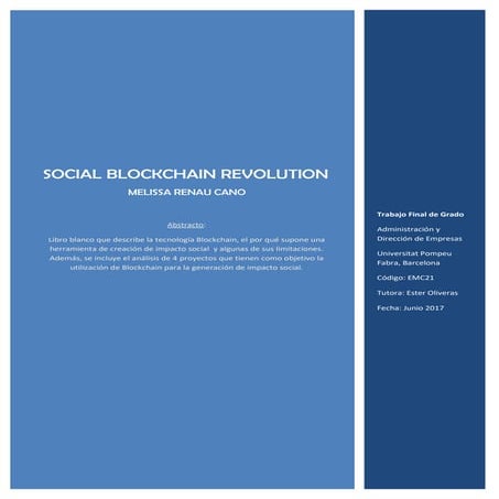 social blockchain revolution. TFG de Melissa Renau Cano
