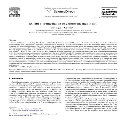 Bioremediation of Chlorobenzenes
