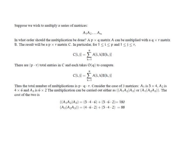 Matrix chain multiplication | PPT