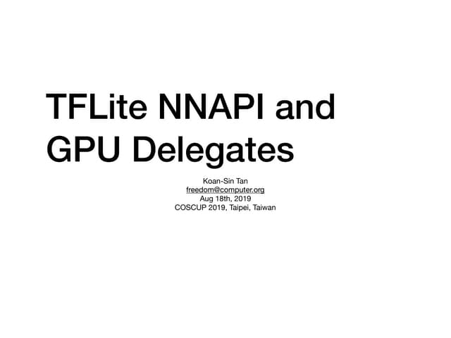 TFLite NNAPI and GPU Delegates