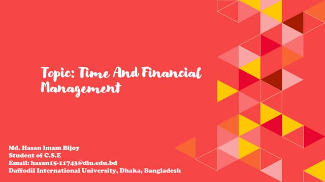 Time and Financial Management