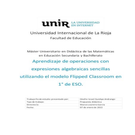 TFM.  Aprendizaje de operaciones con expresiones algebraicas sencillas utiliz...