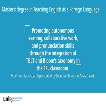 PRONUNCIATION SKILLS THROUGH THE INTEGRATION OF TBLT | PPT