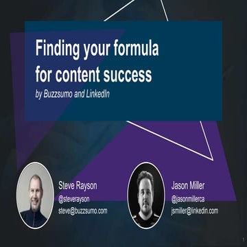 Finding Your Formula For Content Succees