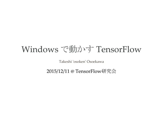 Windows で動かす TensorFlow