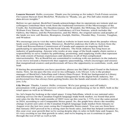 Transcript: Ready, set, go: Pre-fall sales trends and data-driven insights - ...