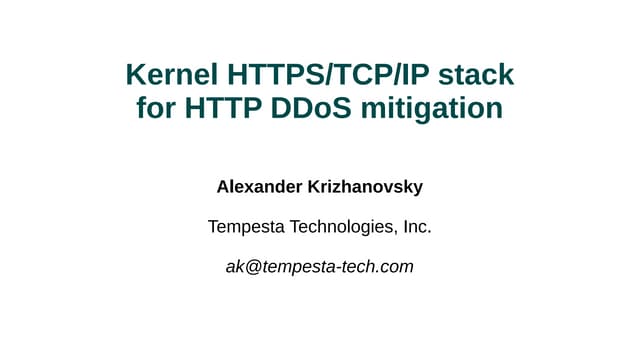 Стек Linux HTTPS/TCP/IP для защиты от HTTP-DDoS-атак