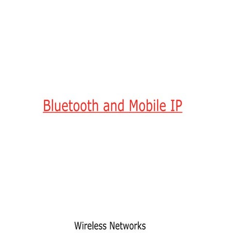 Bluetooth mobileip