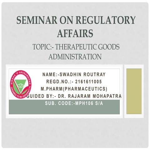 THERAPEUTIC GOODS ADMINSTRATION