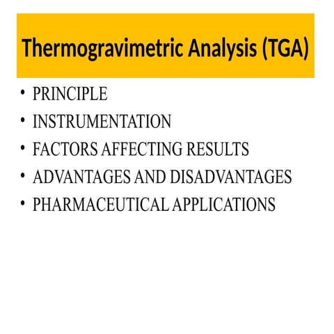 Thermal analysis - TGA & DTA | PPTX