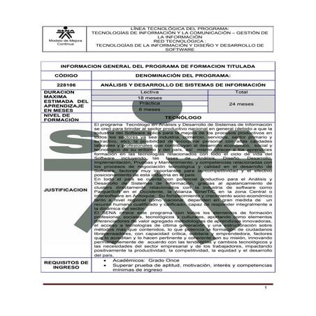 ESTRUCTURA CURRICULAR TECNOLOGO EN SISTEMAS