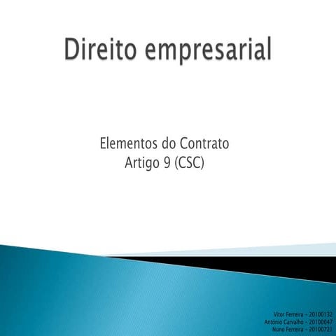 Artigo 9_ CSC_PT | PPTX