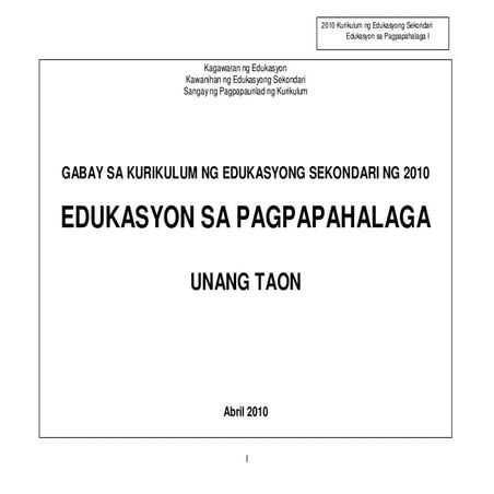 Edukasyon sa Pagpapahalaga UBD 1st to 4th quarter. 