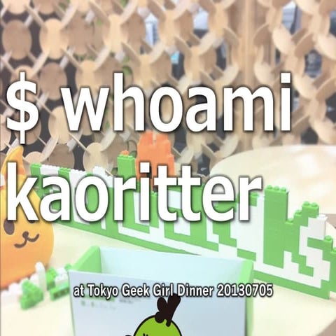 $whoami kaoritter at Tokyo girl geek dinners 2013 #TGGD