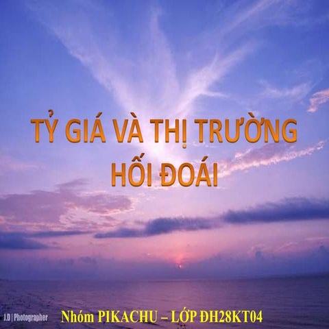 TỶ GIÁ VÀ THỊ TRƯỜNG HỐI ĐOÁI