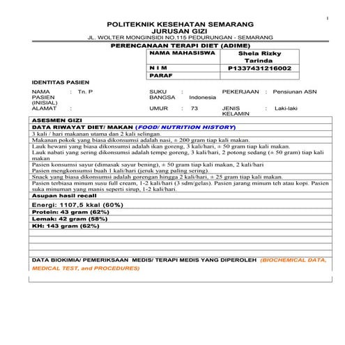 ADIME NCP PAGT Diet Kasus Pernapasan (PPOK)