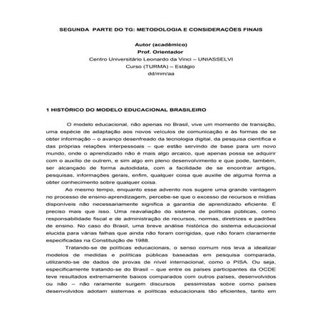 Modelo do paper uniasselvi | DOC