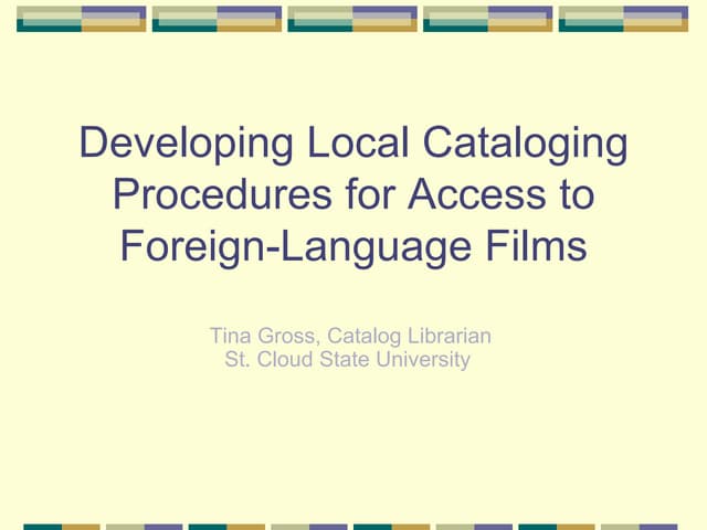 Tina Gross: SALALM Pecha Kucha 2012